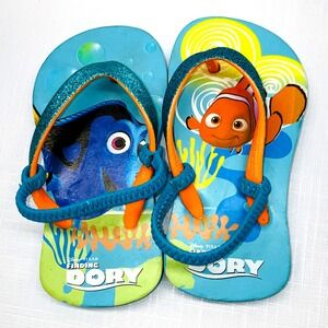 Disney Pixar Finding Dory Kids Flip Flops Sandals Blue Orange Nemo Dory Toddler